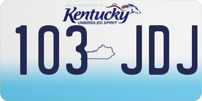 KY license plate 103JDJ
