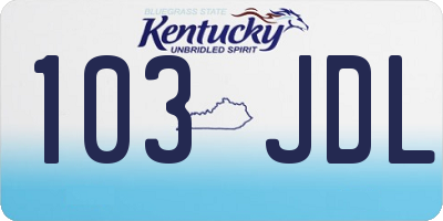 KY license plate 103JDL