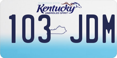 KY license plate 103JDM