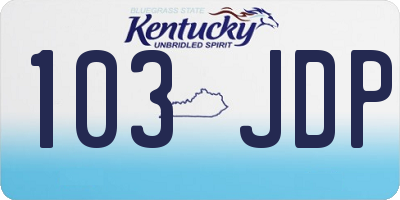 KY license plate 103JDP