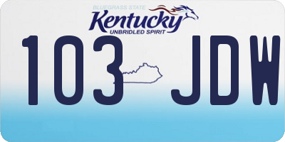 KY license plate 103JDW