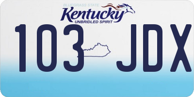 KY license plate 103JDX