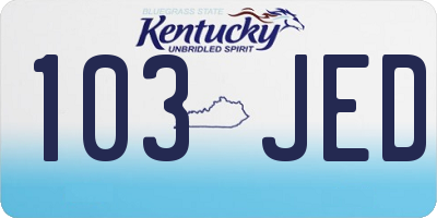 KY license plate 103JED