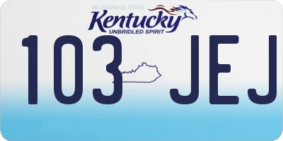 KY license plate 103JEJ