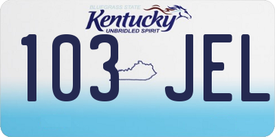 KY license plate 103JEL