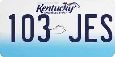 KY license plate 103JES
