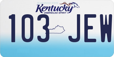 KY license plate 103JEW