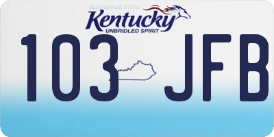 KY license plate 103JFB