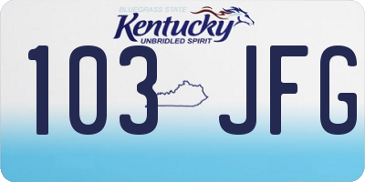 KY license plate 103JFG