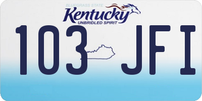 KY license plate 103JFI