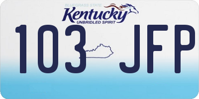 KY license plate 103JFP
