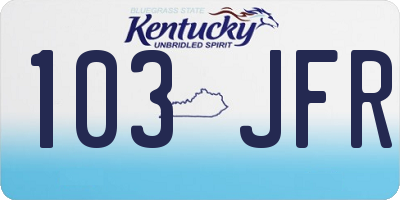KY license plate 103JFR