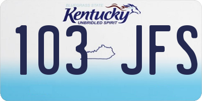 KY license plate 103JFS
