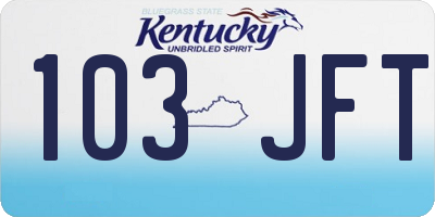 KY license plate 103JFT