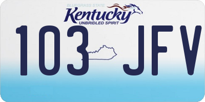 KY license plate 103JFV