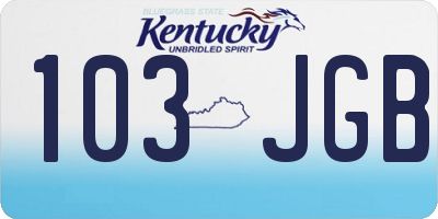 KY license plate 103JGB