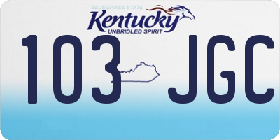 KY license plate 103JGC