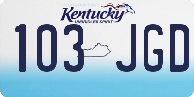 KY license plate 103JGD