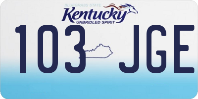 KY license plate 103JGE