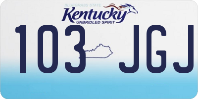 KY license plate 103JGJ