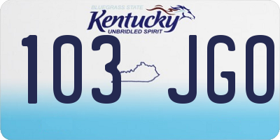 KY license plate 103JGO