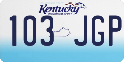 KY license plate 103JGP