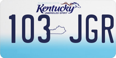KY license plate 103JGR