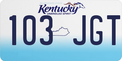 KY license plate 103JGT