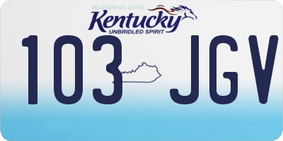 KY license plate 103JGV