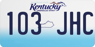 KY license plate 103JHC