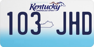 KY license plate 103JHD