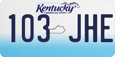 KY license plate 103JHE