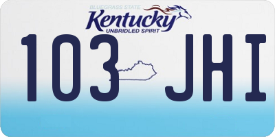 KY license plate 103JHI
