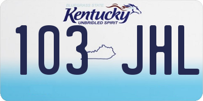 KY license plate 103JHL