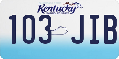 KY license plate 103JIB