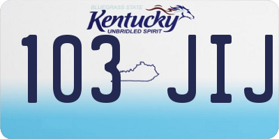 KY license plate 103JIJ