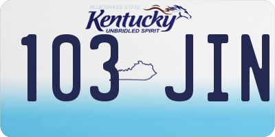 KY license plate 103JIN