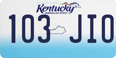 KY license plate 103JIO