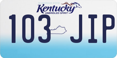 KY license plate 103JIP