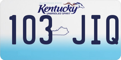 KY license plate 103JIQ