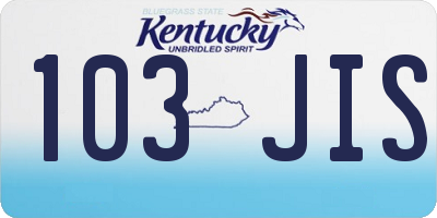 KY license plate 103JIS