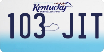KY license plate 103JIT