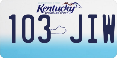 KY license plate 103JIW