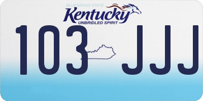 KY license plate 103JJJ