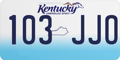 KY license plate 103JJO