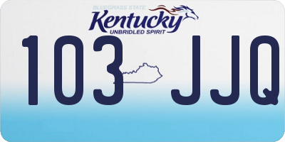 KY license plate 103JJQ