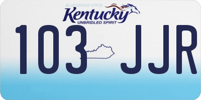 KY license plate 103JJR