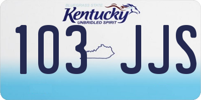 KY license plate 103JJS