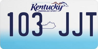 KY license plate 103JJT