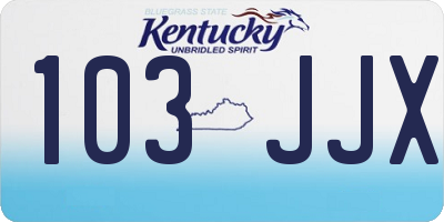 KY license plate 103JJX